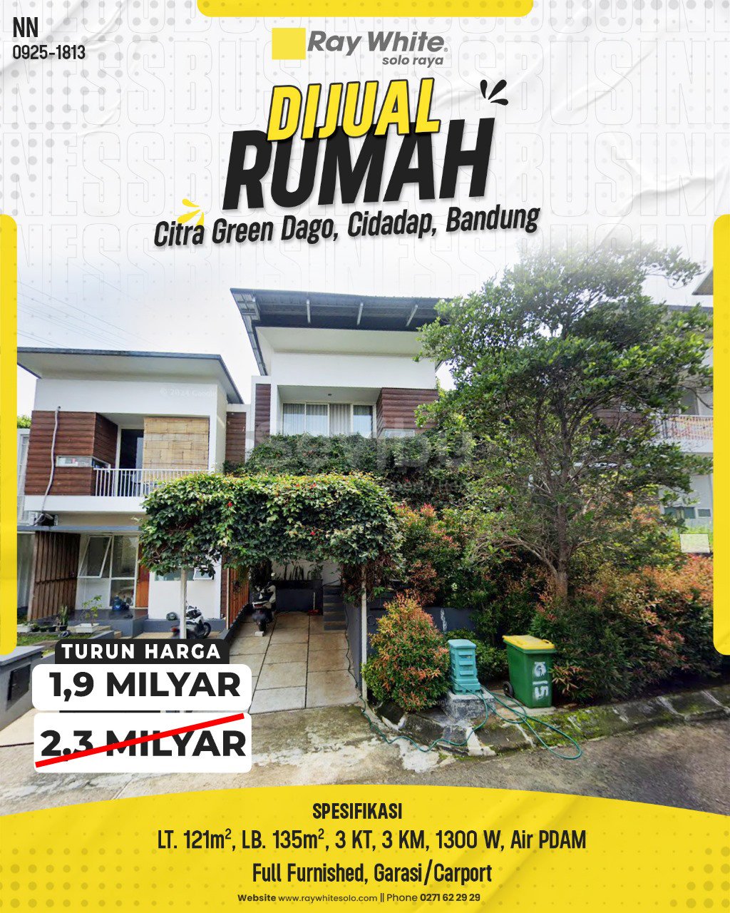 1813. Nanik-Rumah Jual Citra Green Dago Ciumbuleuit Cidadap Bandung. HRg 2,3 Milyar truun jd 1,9M(pralisting)
