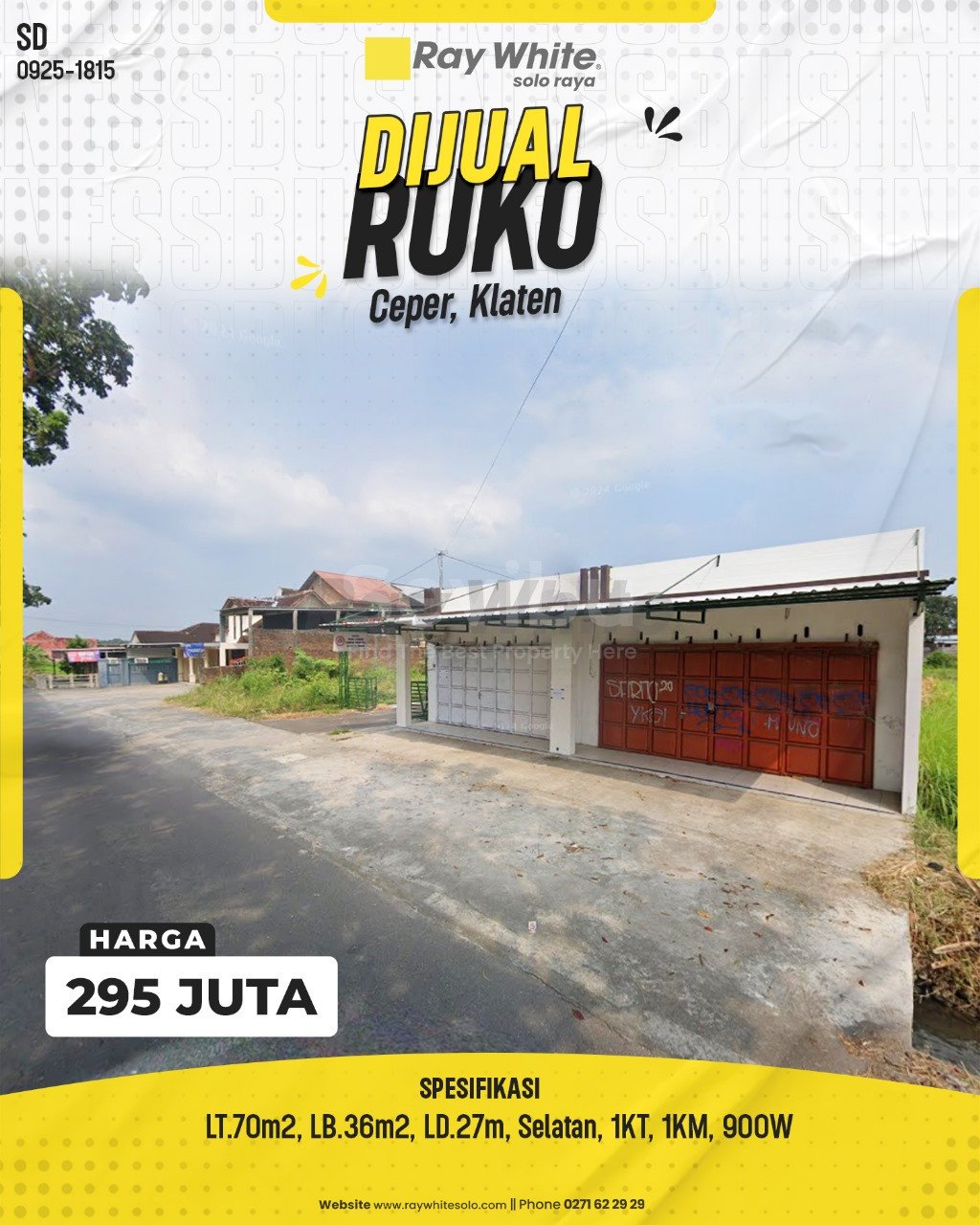 1815. Sahid-Ruko Jual Griya Taman Meger Asari Megre Ceper Klaten. HRg 295 Juta (pralisting)