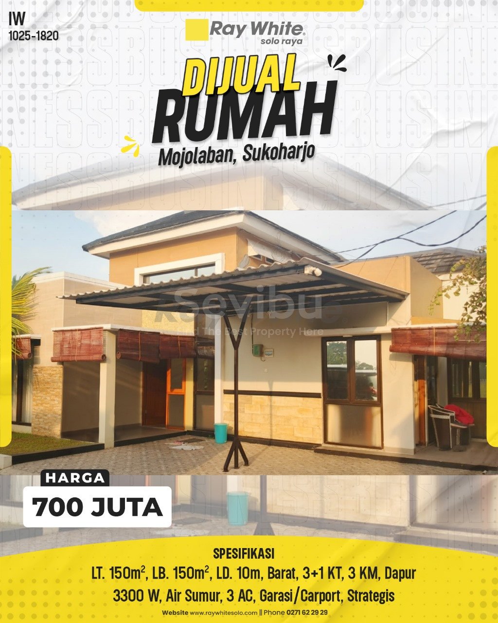 1820. Iwan-Rumah Jual Mojolaban Sukoharjo. HRg 700 Juta (pralisting)