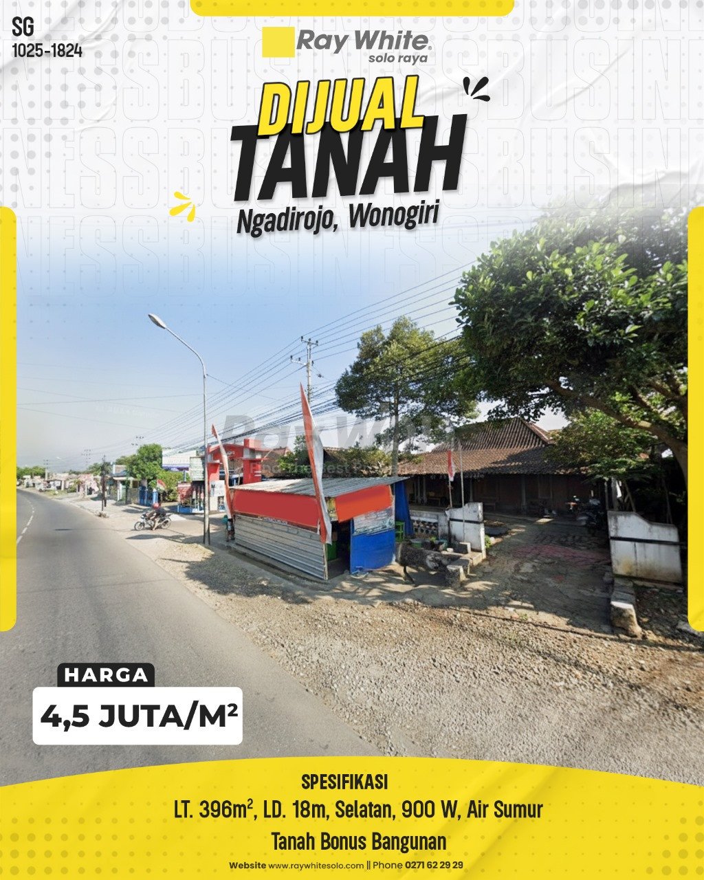 1824. Sugiman-Tanah Jual Kenteng Ngadirojo Kidul Ngadirojo Wonogiri. HRg 4,5 Juta per m2(pralisting)