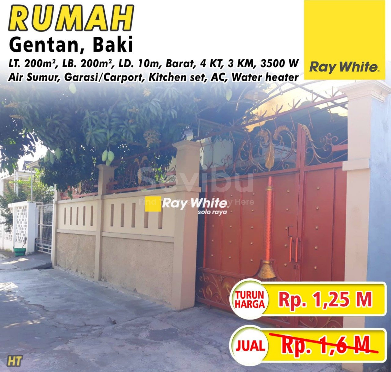 Hartono-Rumah jual jl mahesa jenar gentan baki sukoharjo. SHM 2461. Hrg 1,6M trn jd 1,25M