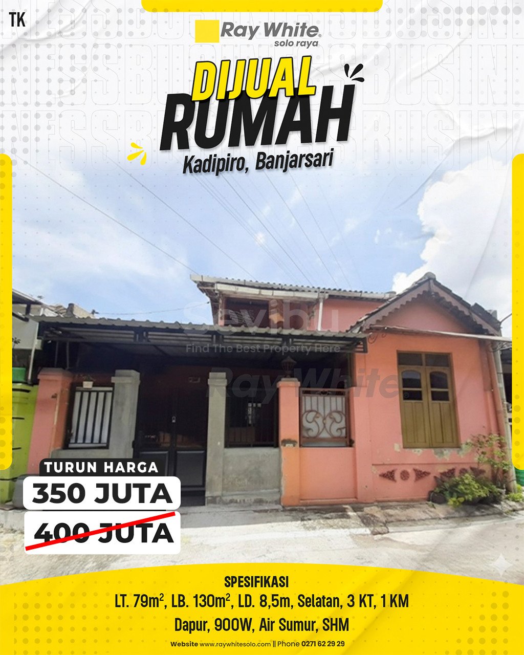 Tatik-Rumah jual bayan krajan kadipiro banjarsari surakarta. SHM 15431. Hrg 400JT turun jd 350Jt. GRade B