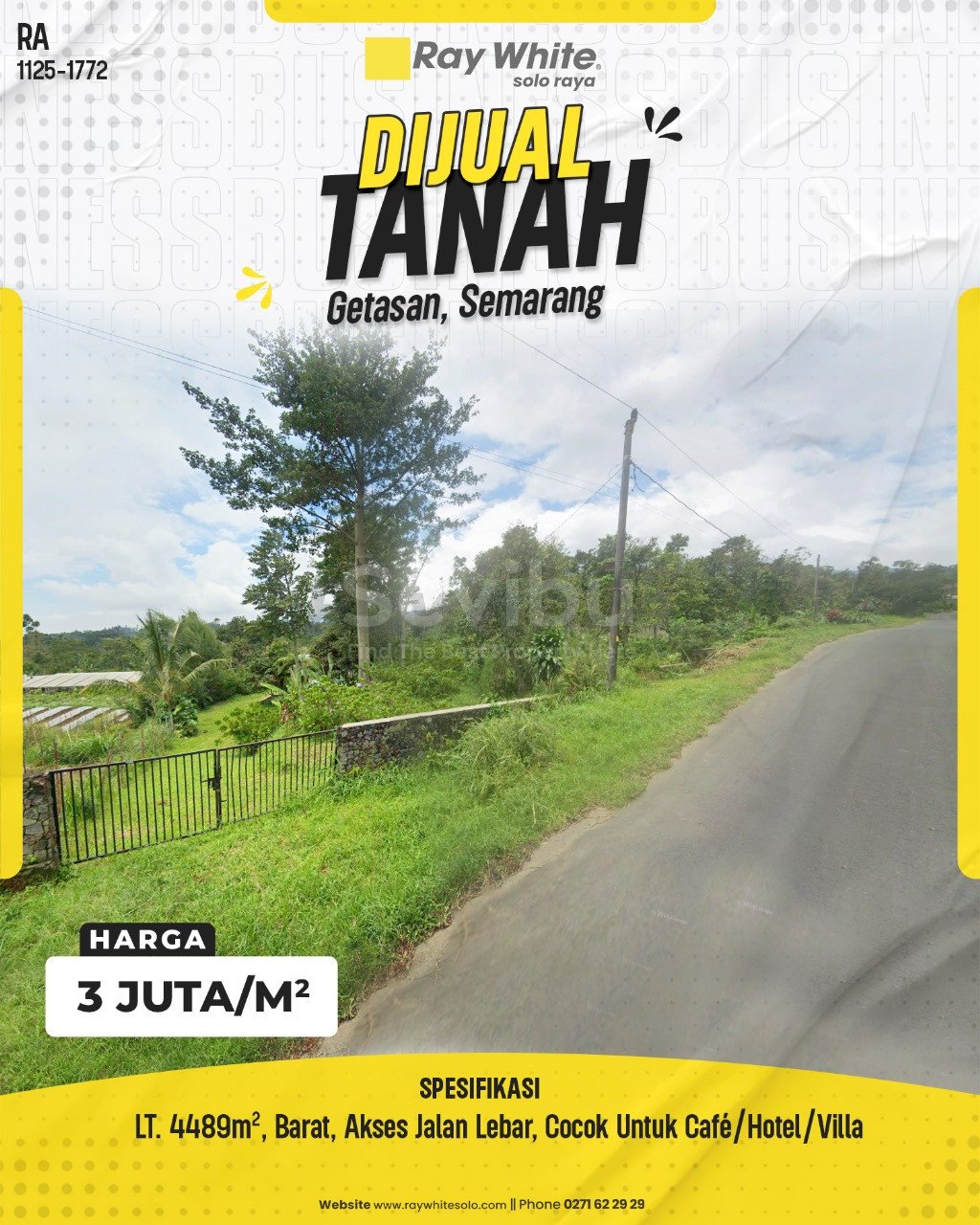 1772. Retno-Tanah Jual Ngrawan Getasan Semarang. SHM 202, 203, 372, 204. HRg 3 Juta per m2