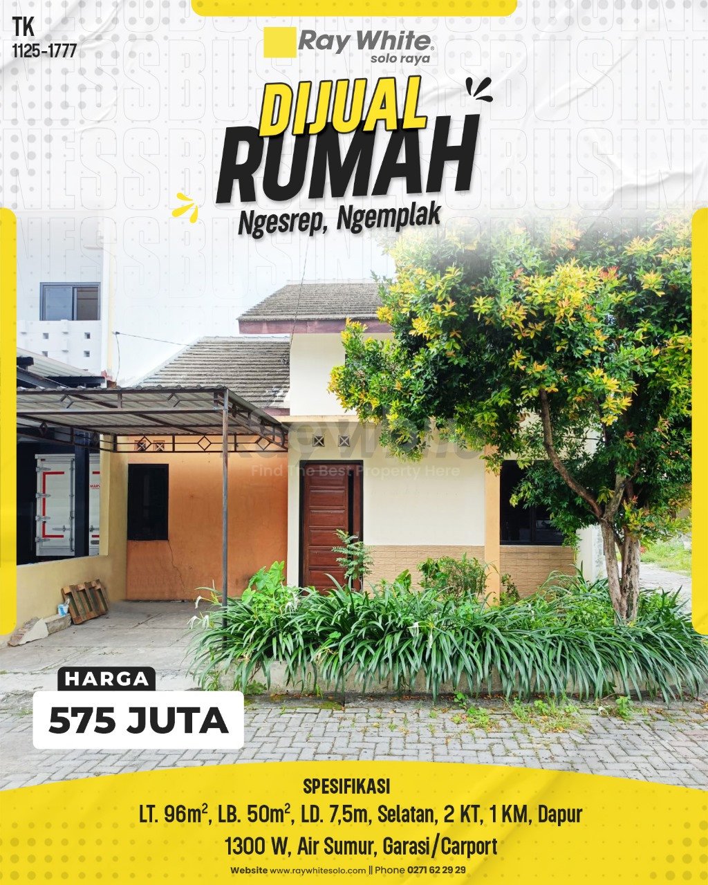 1777. Tatik-Rumah Jual Perum Griya Langkung Asri Ngesrep Ngemplak Boyolali. SHM 4111. HRg 575 Juta