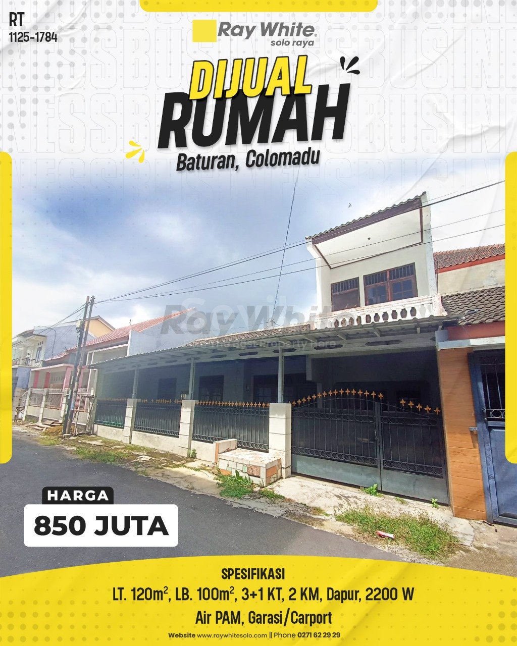 1784. Rita-Rumah Jual Jl. Melati Baturan Colomadu Karanganyar. SHM 1293. HRg 850 Juta