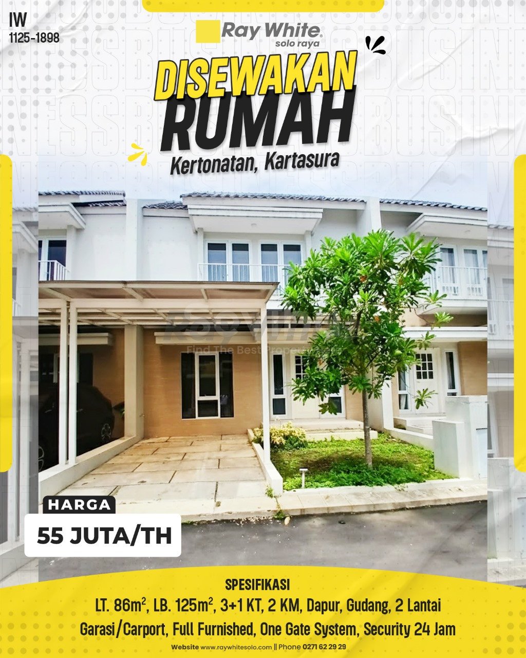 1898. Iwan-Rumah Sewa Perum Permata Park View Kertonatan Kartasura Sukoharjo. HRg 55 Juta per Th(pralisting)