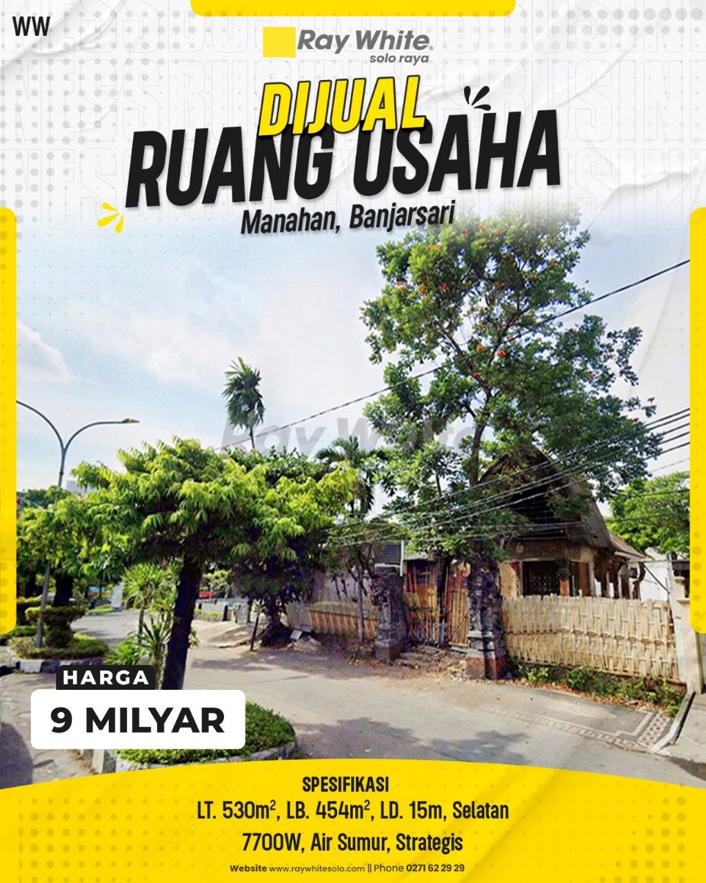 Winny-Ruang usaha jl. adi sucipto manahan banjarsari surakarta. HRg 9 Milyar (pra listing)