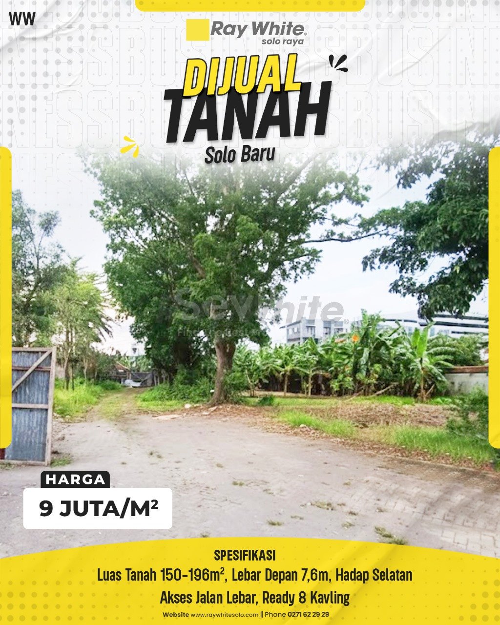 Winny-Tanah jual solo baru grogol sukoharjo. HRg 9Jt per m2 (non listing)