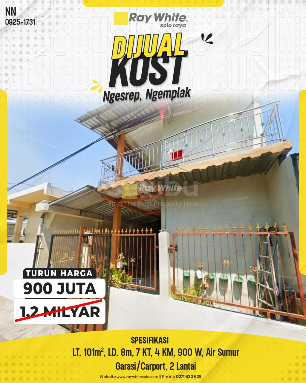 1731.-Nanik-Kost-Jual-Kaliwungu-Tegalrejo-Ngesrep-Ngemplak-Boyolali.-SHM-3718.-HRg-12-Milyar-turun-jd-900Jt