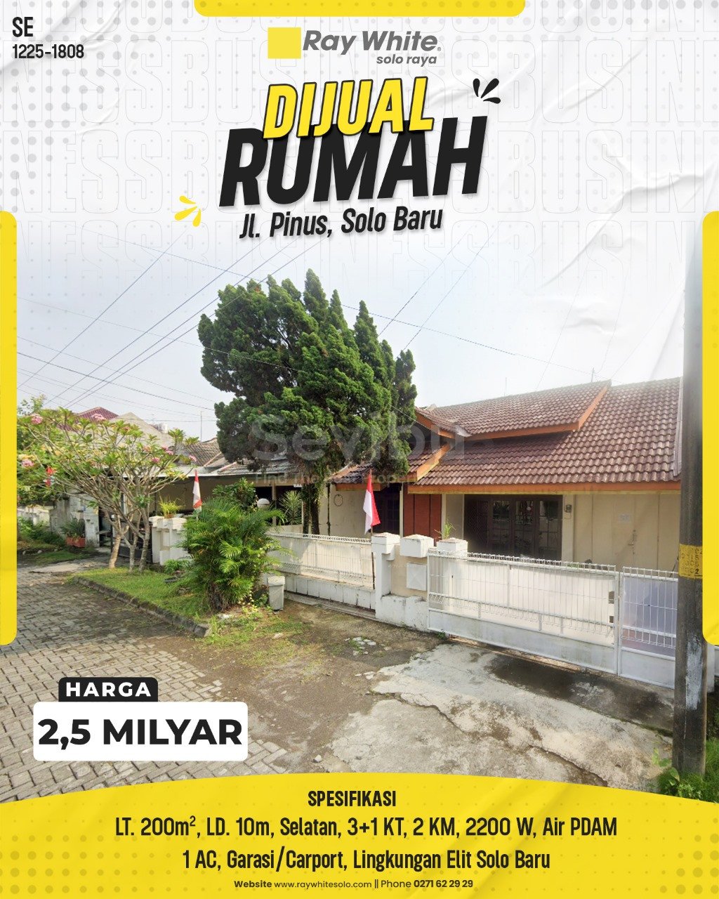 1808. Searle-Rumah Jual Jl. Pinus II Solo Baru Gedangan Grogol Sukoharjo. SHM 2692. HRg 2,5 Milyar
