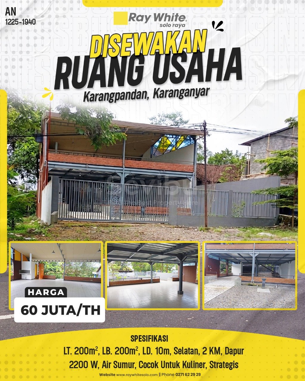 1939. Anton-Ruko Sewa Jl. Raya Karangpandan Karangpandan Karanganyar . HRg 60 Juta per Th (pralisting)