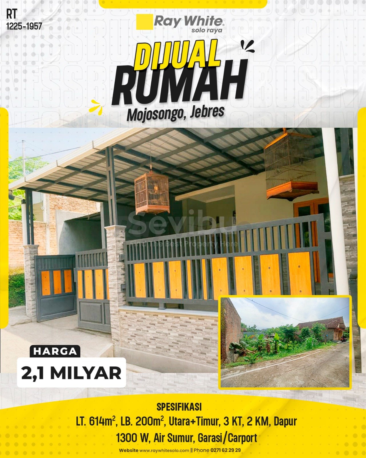 1957. Rita-Rumah+Tanah Jual Jl. Agung Timur Mojosongo Jebres Surakarta. HRg 2,1 Milyar(pralisting)