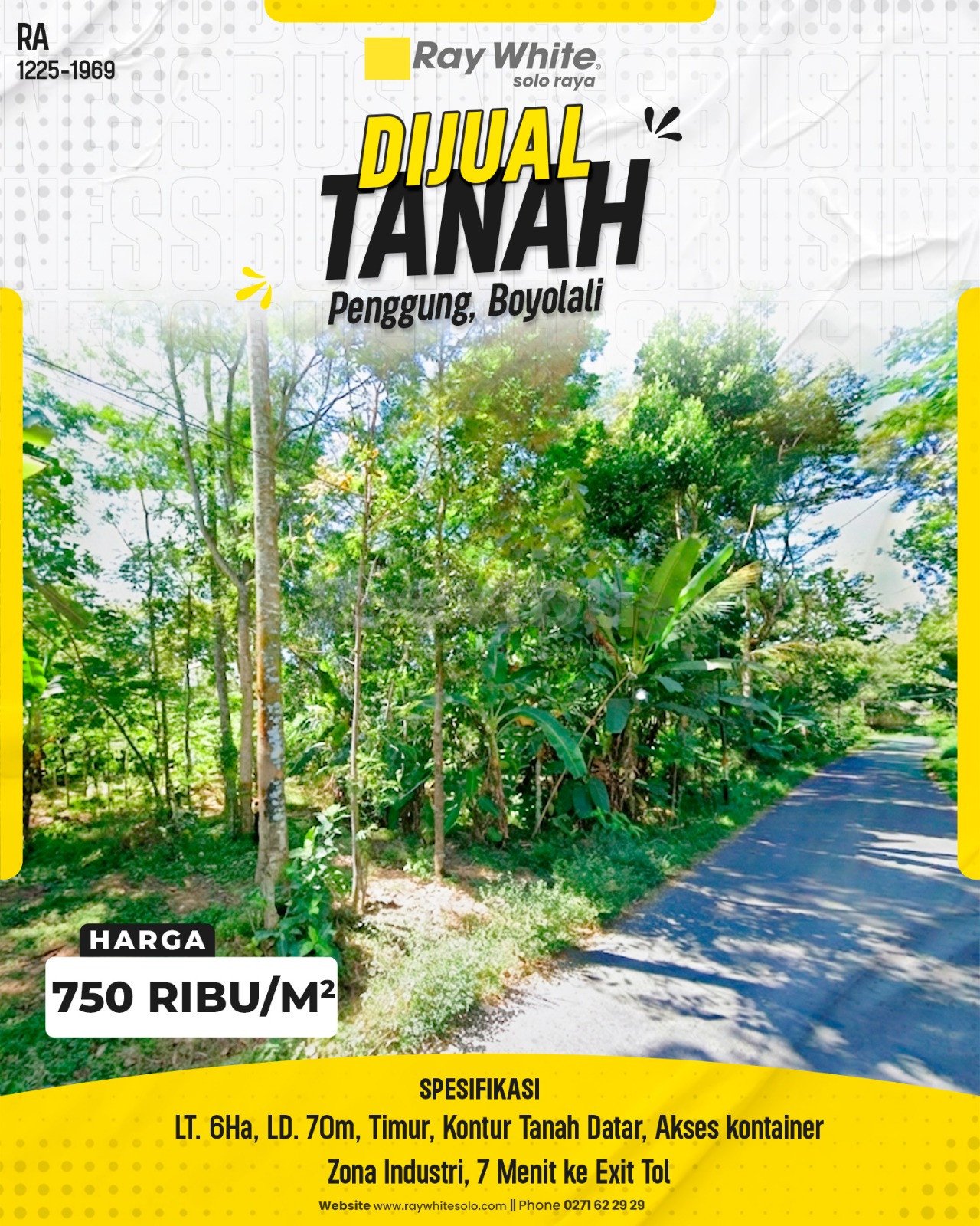 1969. Retno-Tanah Jual Penggung Boyolali. HRg 750 Ribu per m2(pralisting)