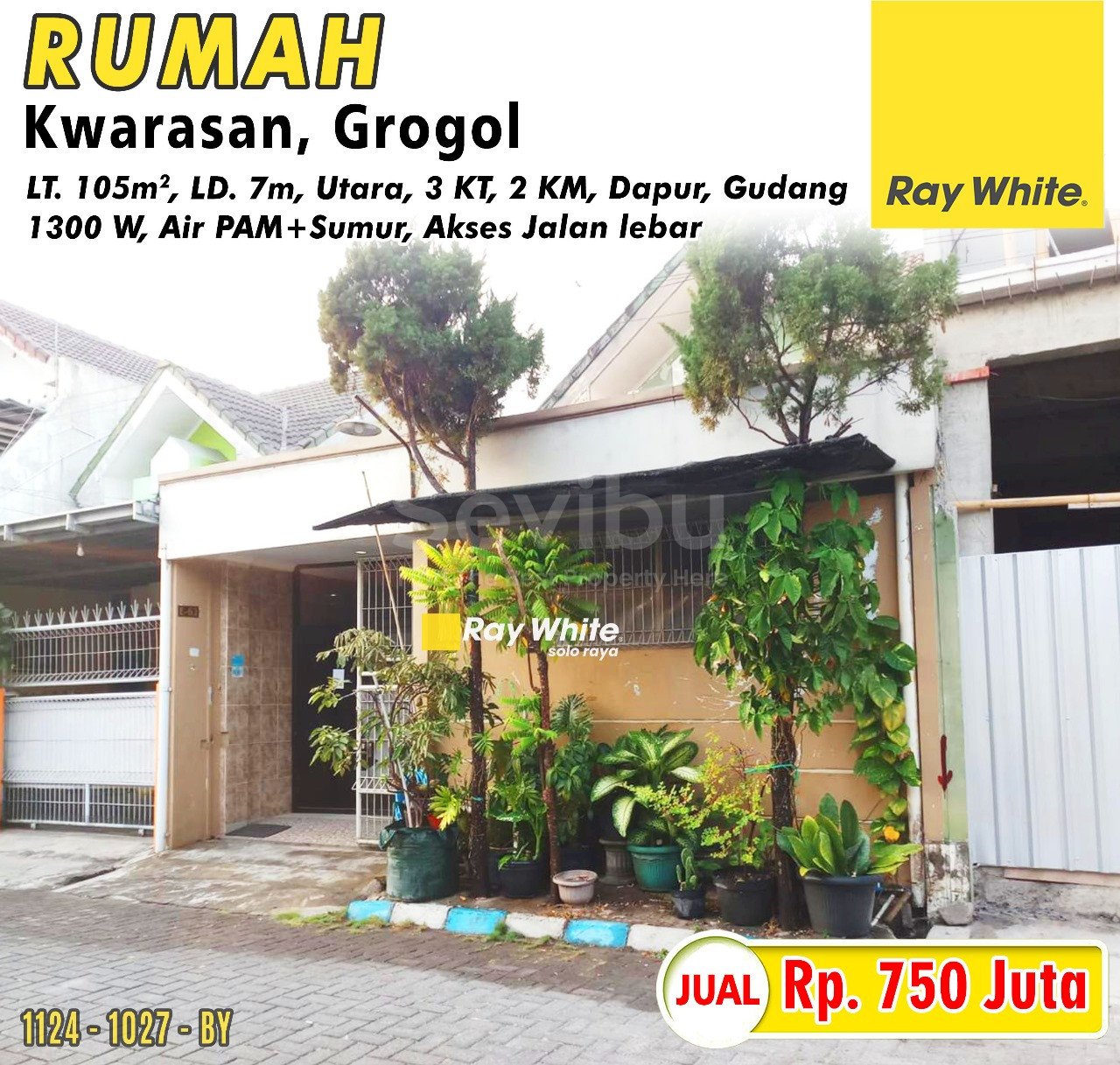 1027. Bayu-Rumah jual sektor 9 solo baru kwarasan grogol sukoharjo. HRg 750Jt (pra listing)