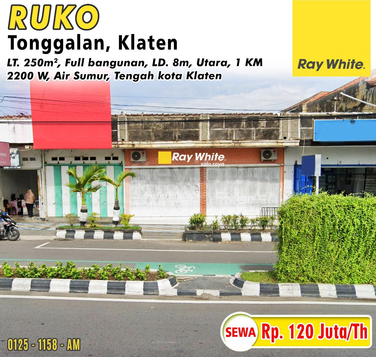 1158. Amrih-Ruko sewa jl. pemuda tonggalan klaten. HRg 120Jt per th (pra listing)