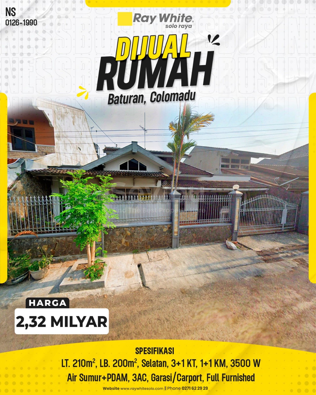 1990. Ica-Rumah Jual Jl. Melati Fajar indah Baturan Colomadu Karanganyar. HRg 2,320 Milyar(pralisting)