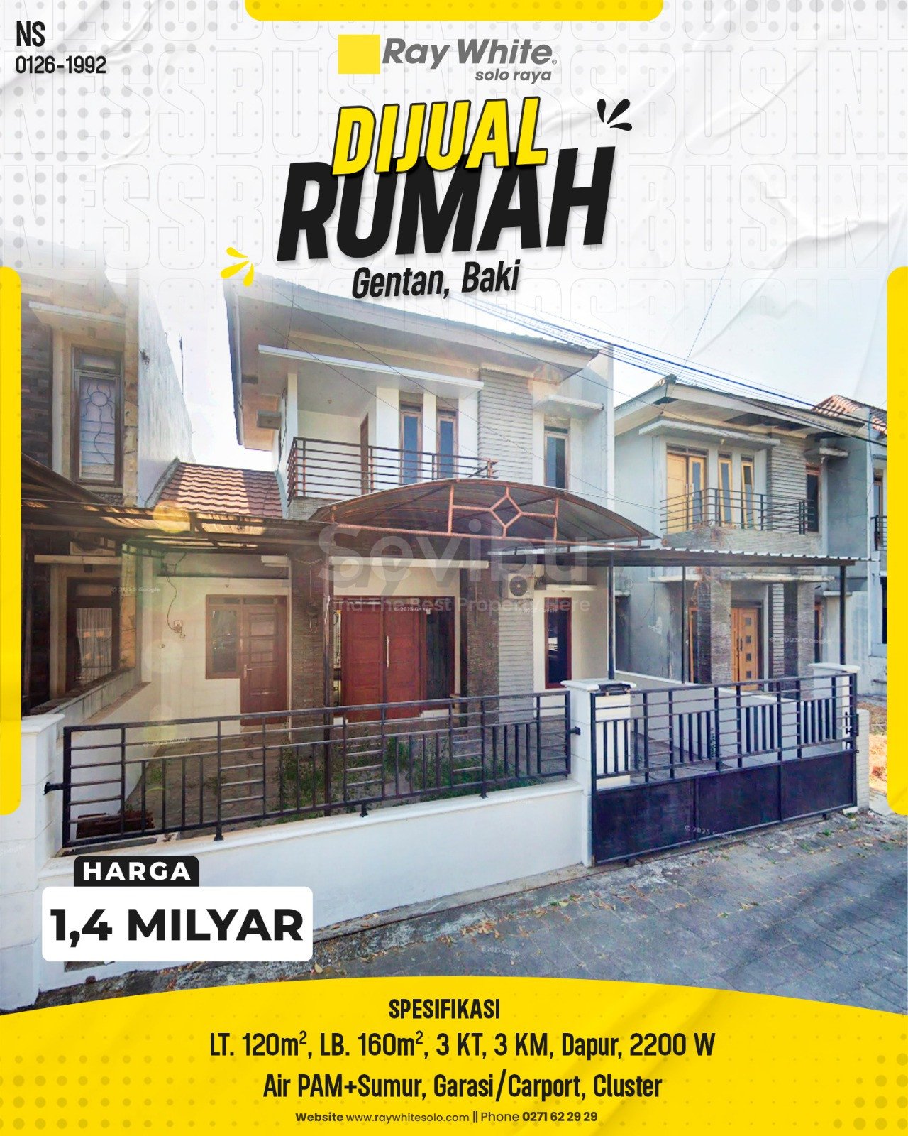 1992. Ica-Rumah Jual Jl. Puri Asri Pratama Gentan Baki Sukoharjo. HRg 1,4 Milyar(pralisting)