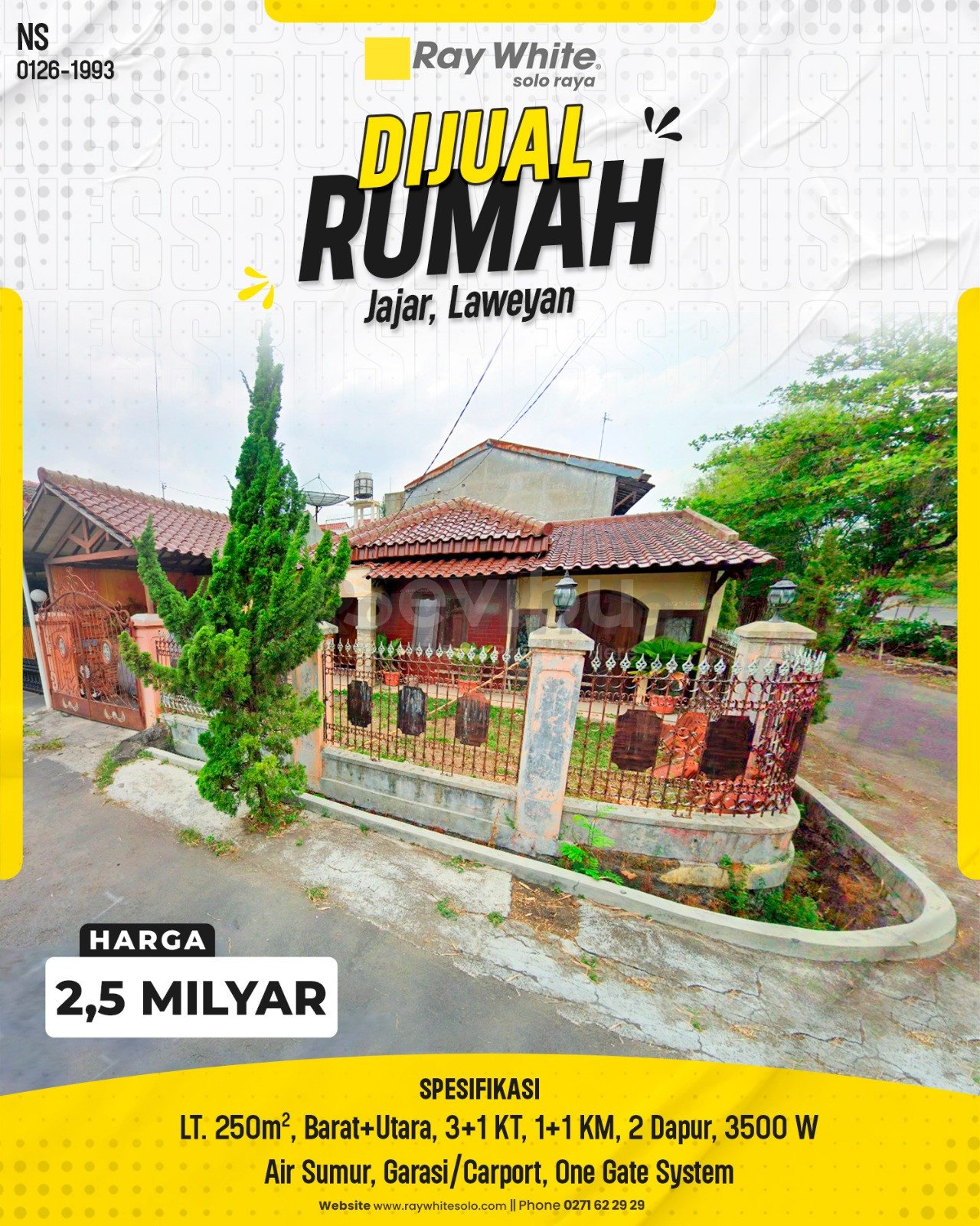 1993. Ica-Rumah Jual Perum Fajar Indah Jajar Laweyan Surakarta. HRg 2,5 Milyar(pralisting)