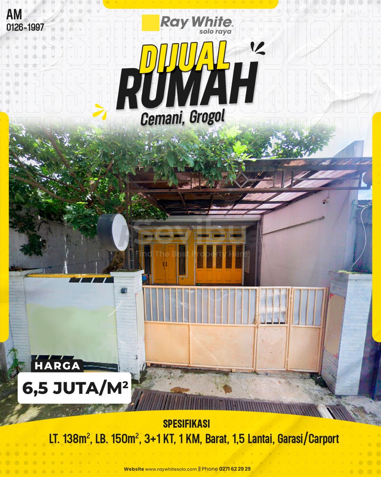 1997. Amrih-Rumah Jual Cemani Grogol Sukoharjo. HRg 6,5 Juta per m2(pralisting)