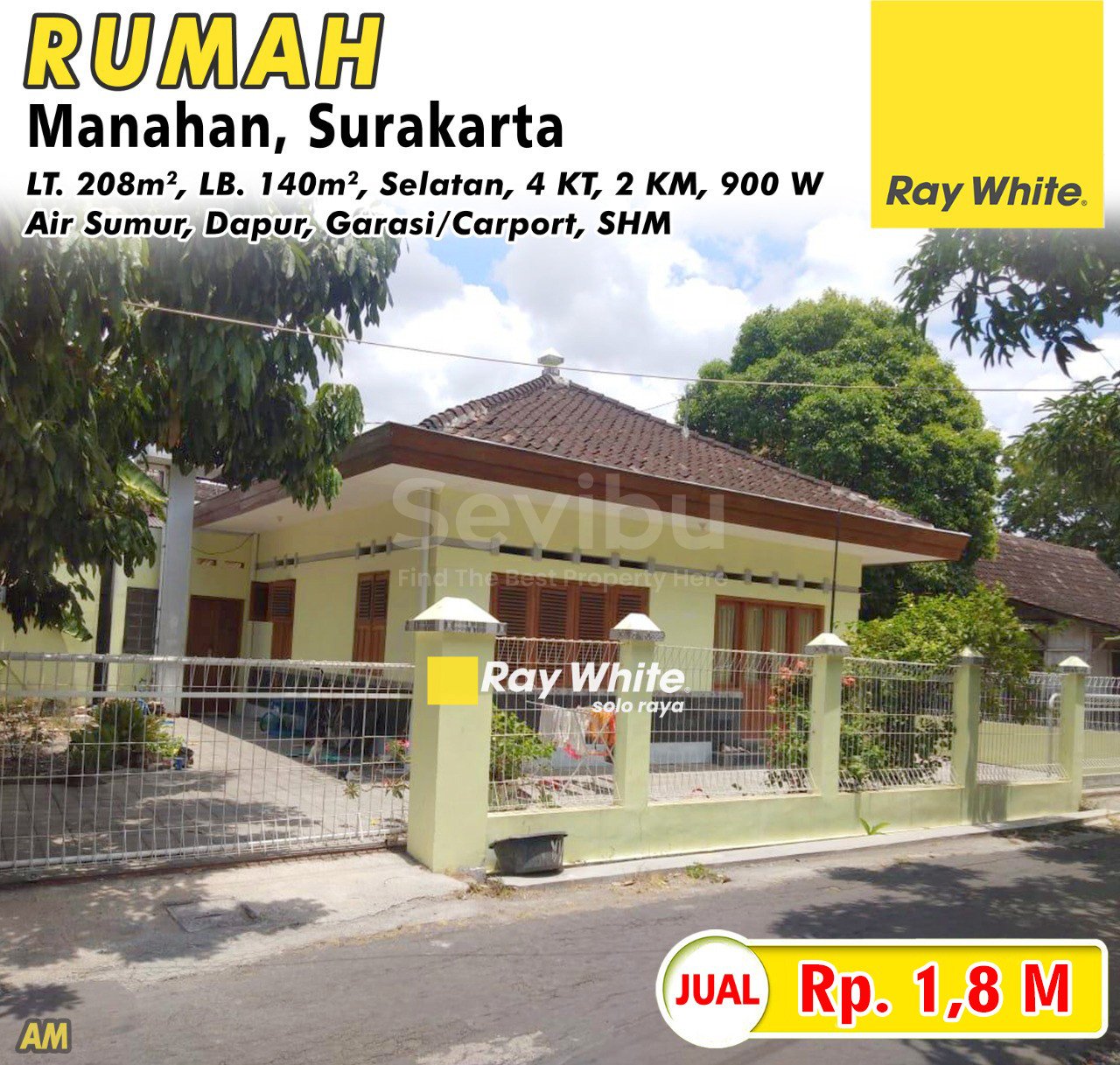 Amrih-Rumah jual jl. kacer gondang manahan banjarsari surakarta. Hrg 1,6M revisi jd 1,8M
