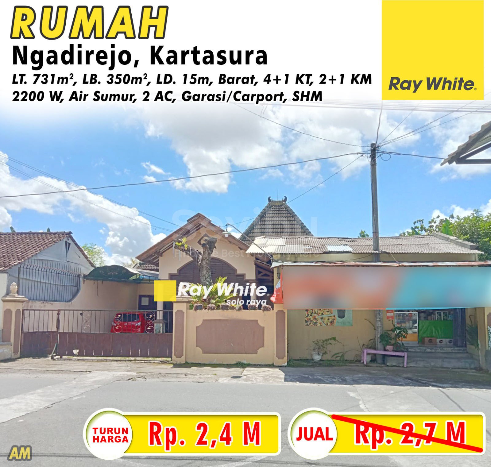 Amrih-Rumah jual ngadirejo kartasura sukoharjo. SHM 3102, 2722. Hrg 2,7M turun jd 2,4M