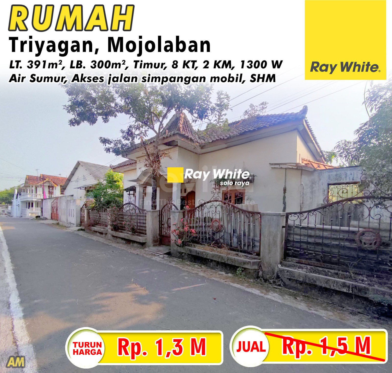 Amrih-Rumah jual triyagan mojolaban sukoharjo. SHM 1979. HRg 1,5M turun jd 1,3M
