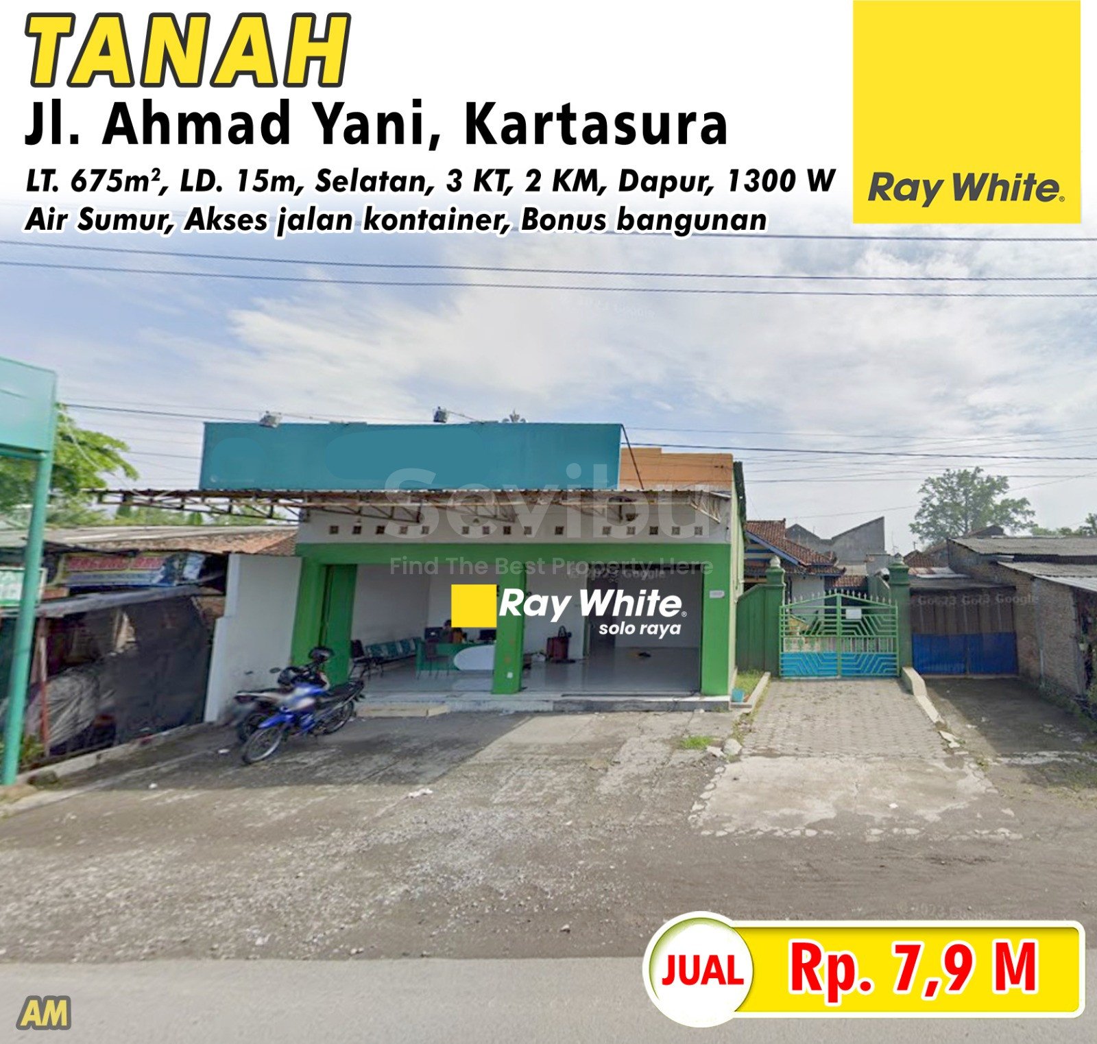 Amrih-Tanah jual jl. ahmad yani pabelan kartasura sukoharjo. SHM 2676,2292. HRg 7,9M