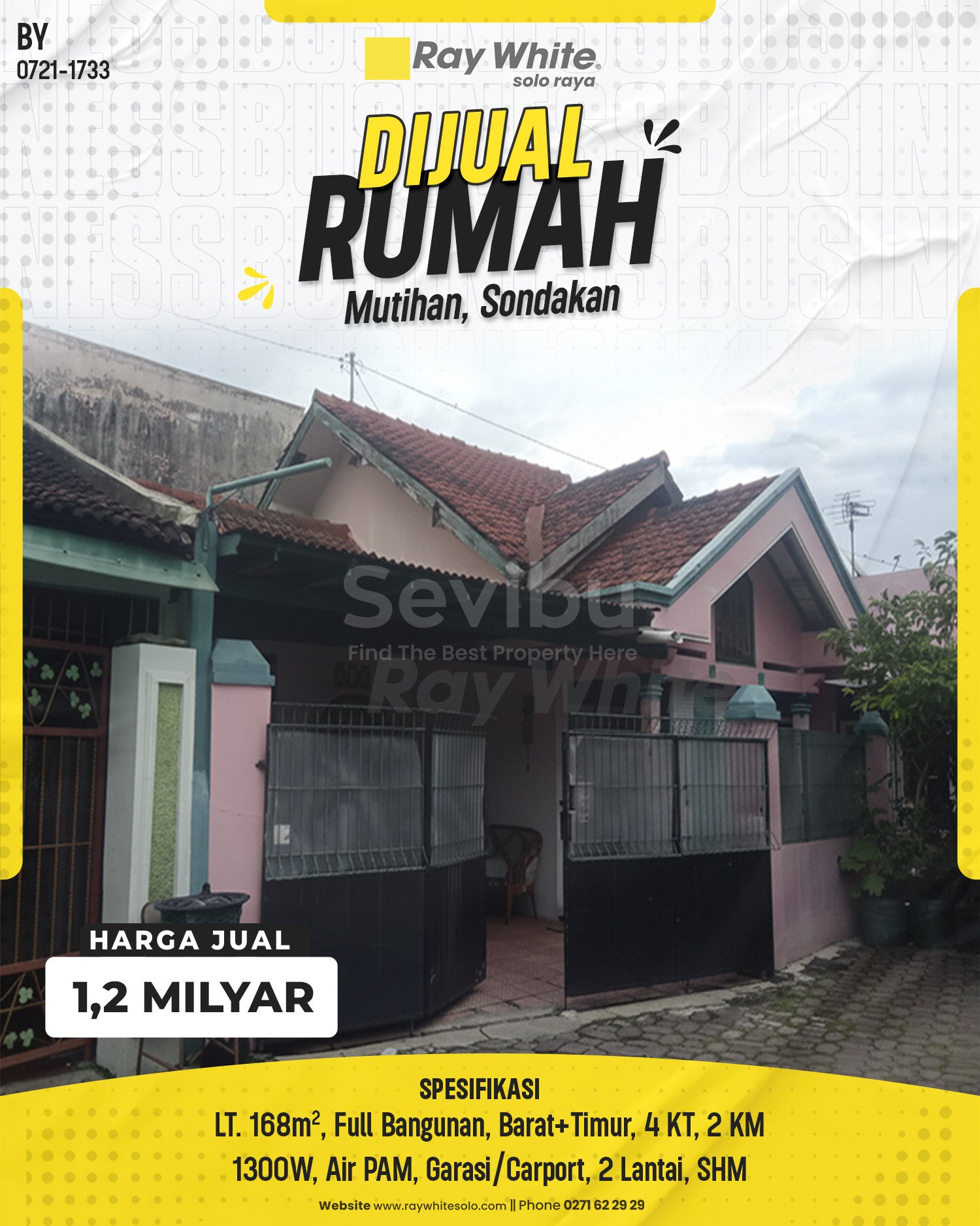 Bayu-Rumah jual mutihan sondakan laweyan surakarta. SHM 1796. Hrg 1,2M