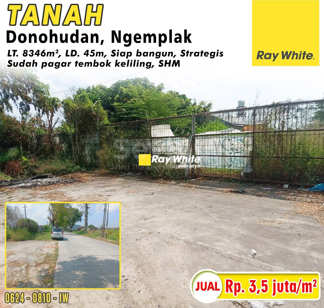 0810.Iwan-Tanah jual jl. raya embarkasi haji donohudan ngemplak boyolali. HRg 3,5Jt per m2 (pra listing)