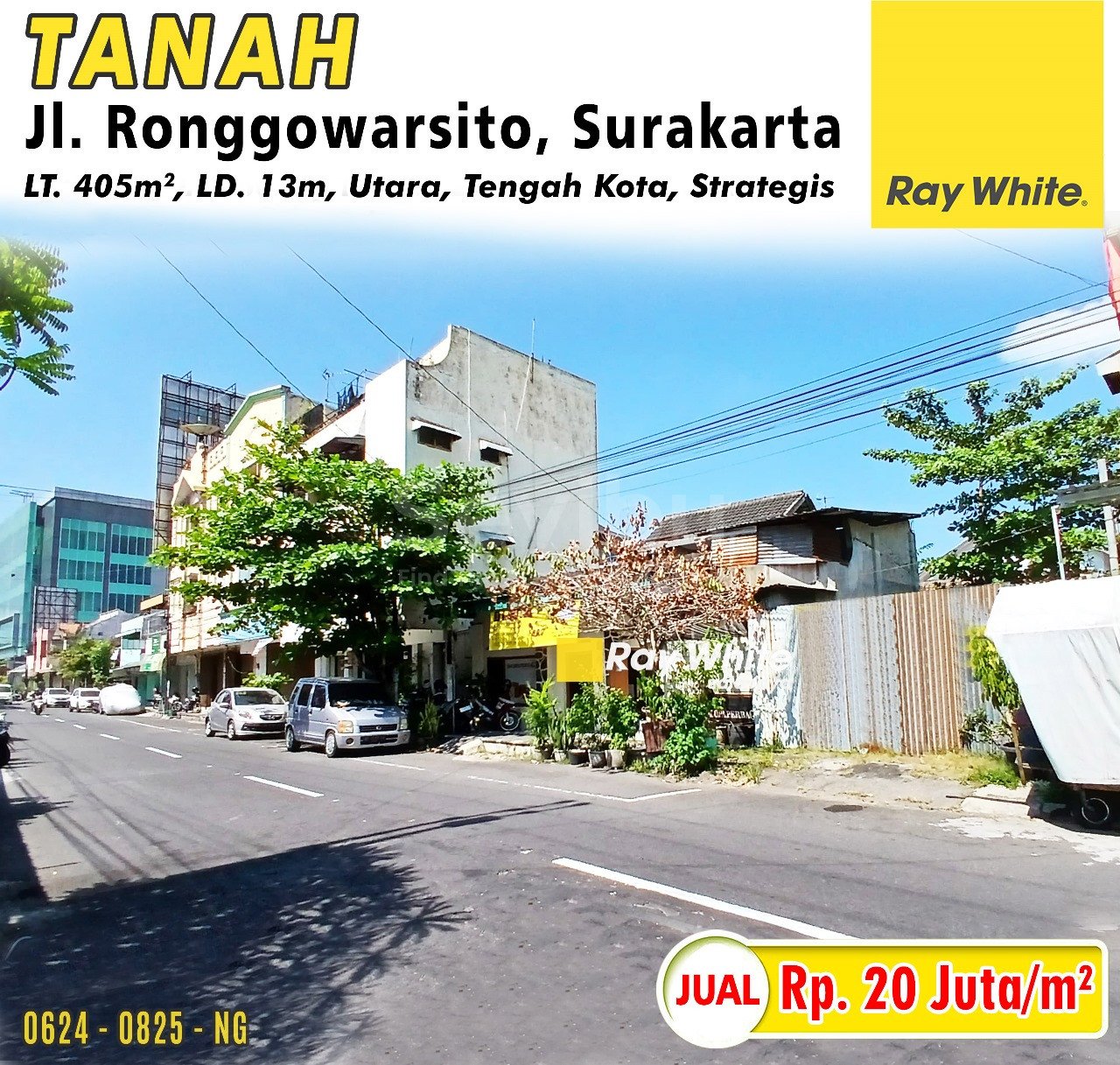 0825. Nanang tanah jual jl. ronggowarsito surakarta. HRg 20Jt per m2 (pra listing)