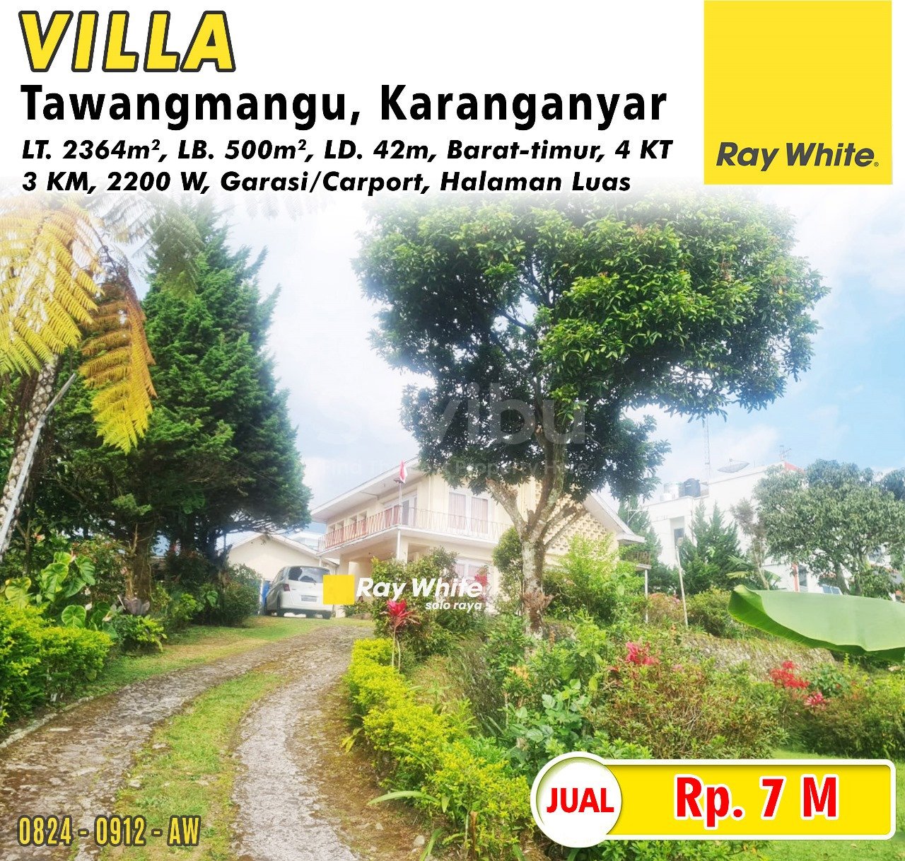 0912. Awan-Villa jual kalisoro tawangmangu karanganyar. Hrg 7M (pra listing)