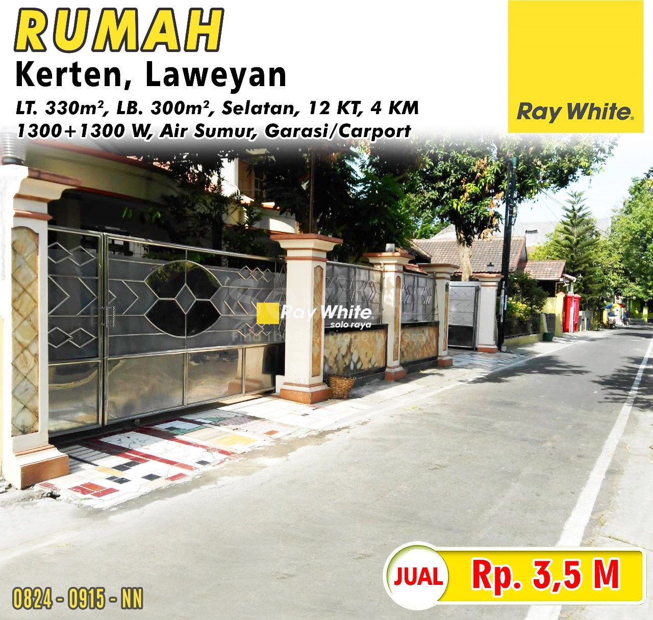 0915. Nanik-Rumah jual kerten laweyan surakarta. Hrg 3,5M (pra listing)