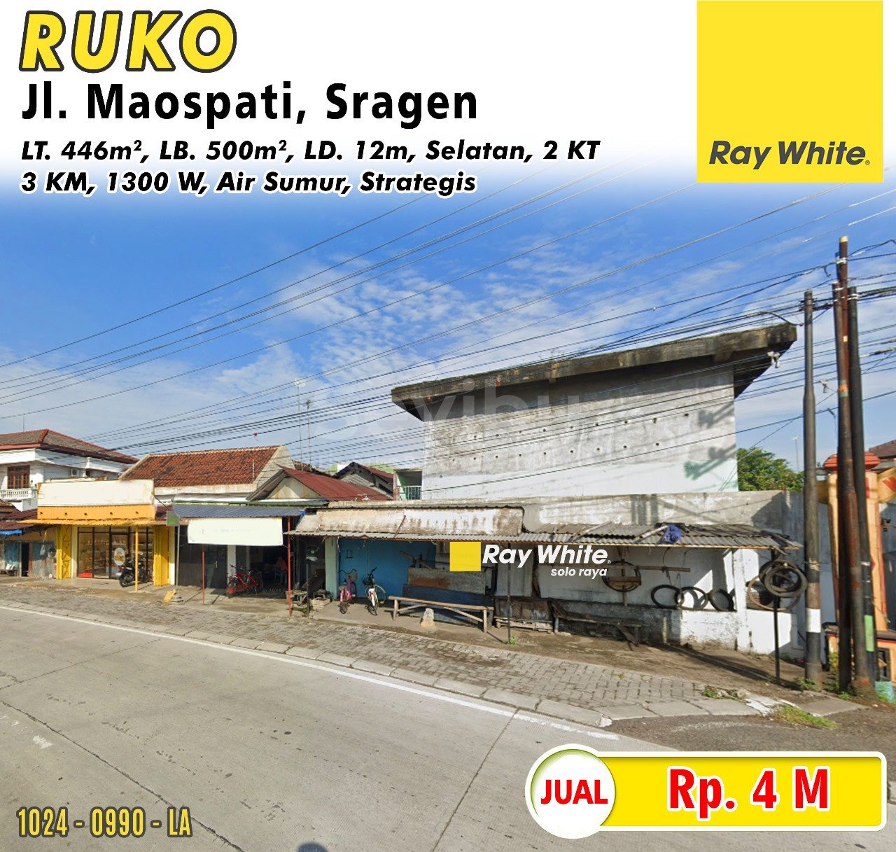 0990. Lea-Ruko jual jl. maospati – solo jati sragen tengah sragen. Hrg 4M (pra listing)
