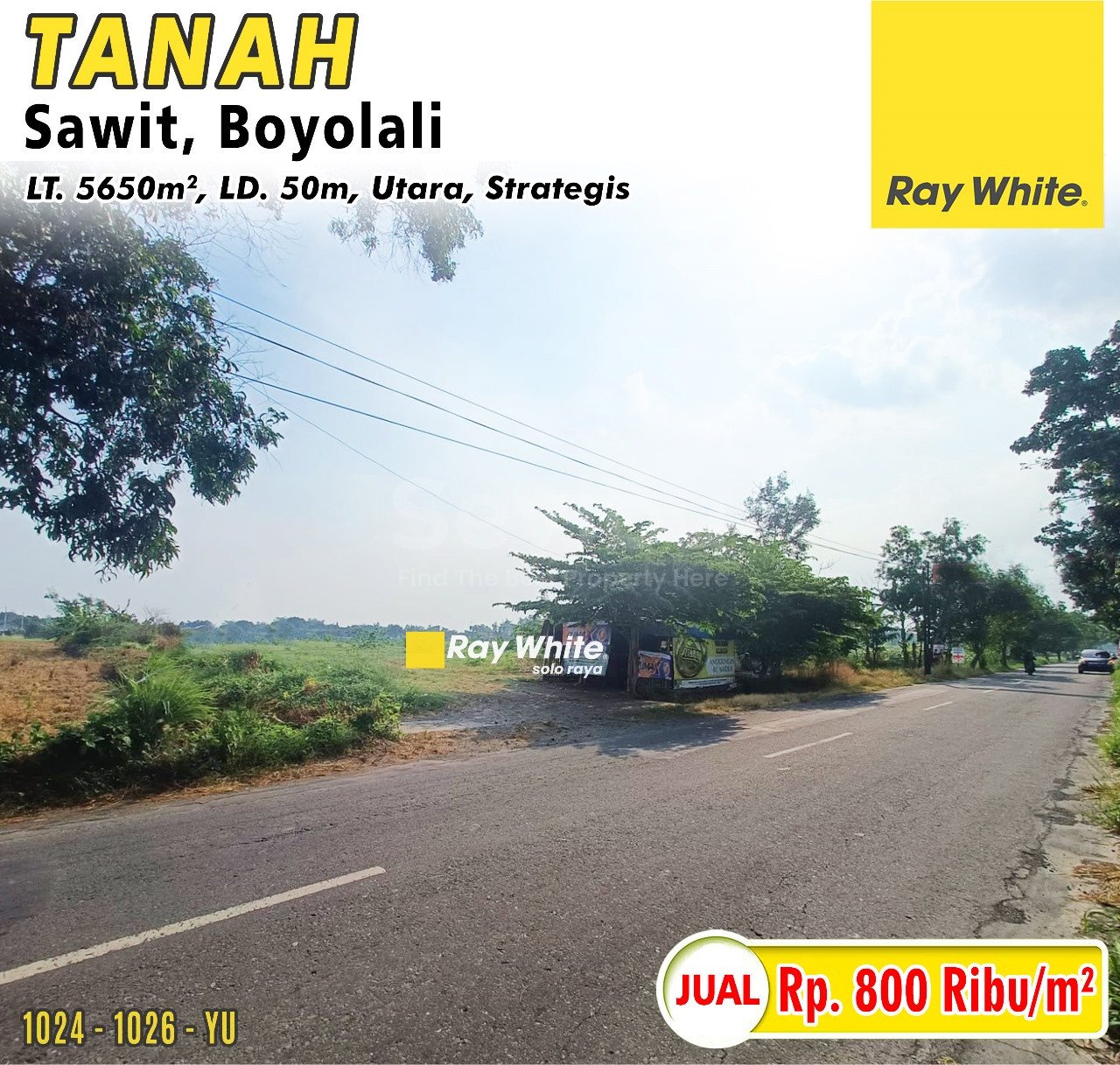 1026. Yuniar-Tanah jual wunut munjung sawit boyolali. Hrg 800Rb per m2 (pra listing)