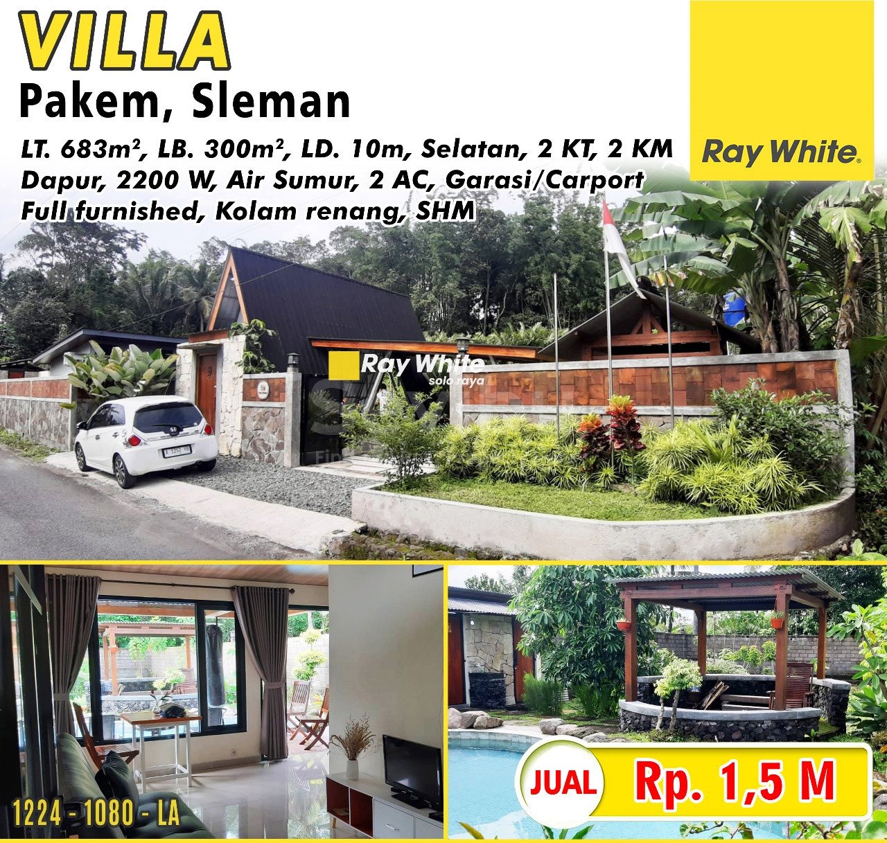 1080. Lea-Villa jual villa malini candibinangn pakem sleman. HRg 1,5M (pra listing)