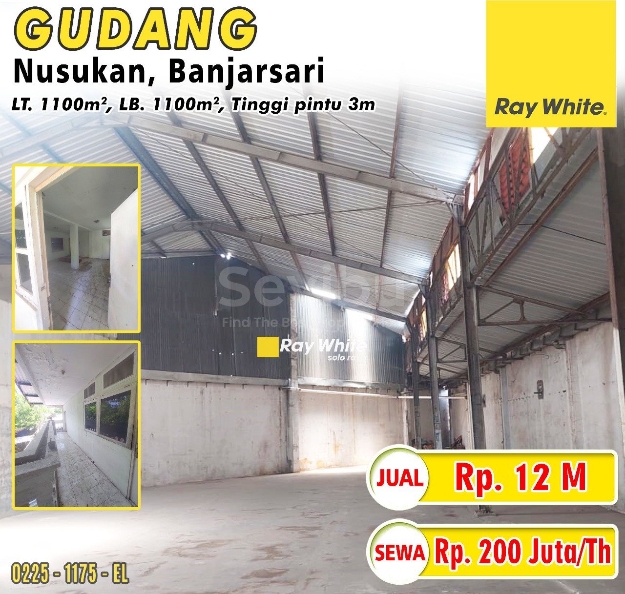 1176. Elsye-Gudang jual sewa nusukan banjarsari surakarta. HRg 12M; 120Jt per th (pra listing)