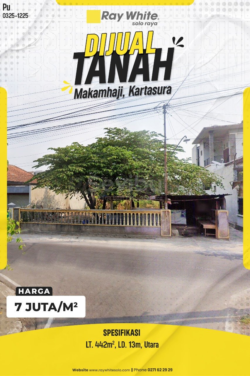 1225. Purwanti-Tanah jual jl. tiga negeri makamhaji kartasura sukoharjo. HRg 7Jt per m2 (pra listing)