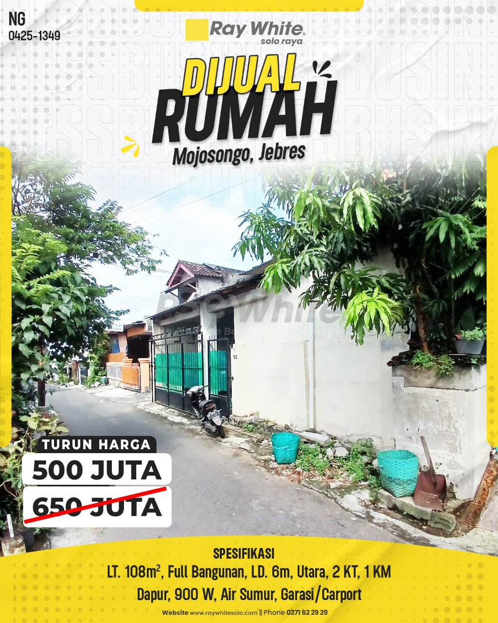 1349. Nanang-Rumah Jual Jl. Sibela Utara Mojosongo Jebres Surakarta. HRg 650 Juta turun jd 500Jt (pralisting)