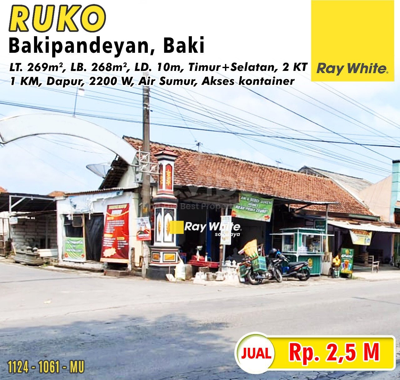 1402. Muhammad-Ruko jual jl. wr. supratman bakipandeyan baki sukoharjo. SHM 1735. HRg 2,5M