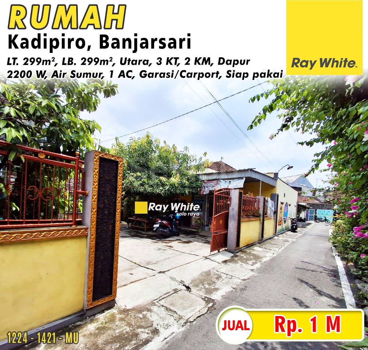 1421. Muhammad-Rumah jual jetis kadipiro banjarsari surakarta. SHM 2216. Hrg 1M