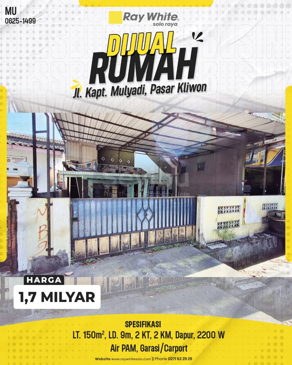 1499. Muhammad-Rumah Jual Jl. Kapt. Mulyadi Gabudan Pasar Kliwon surakarta. HRg 1,7 Milyar(pralisting)
