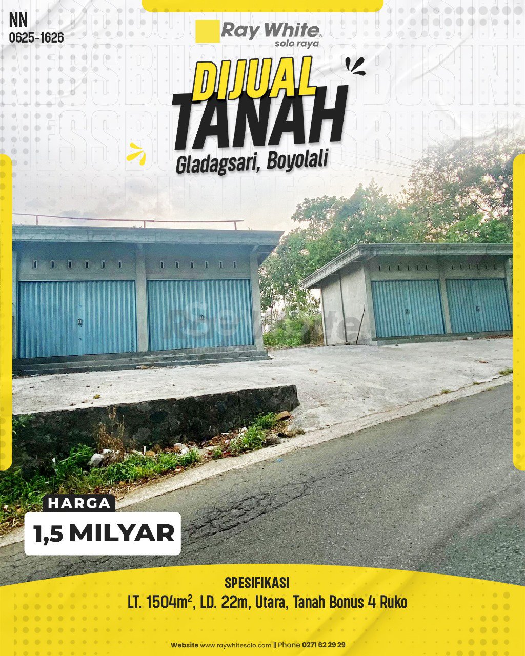 1626. Nanik -Tanah Jual Gladaksari Gladagsari Boyolali. SHM 0261. HRg 1,5 Juta per m2 revisi jd 1,5M