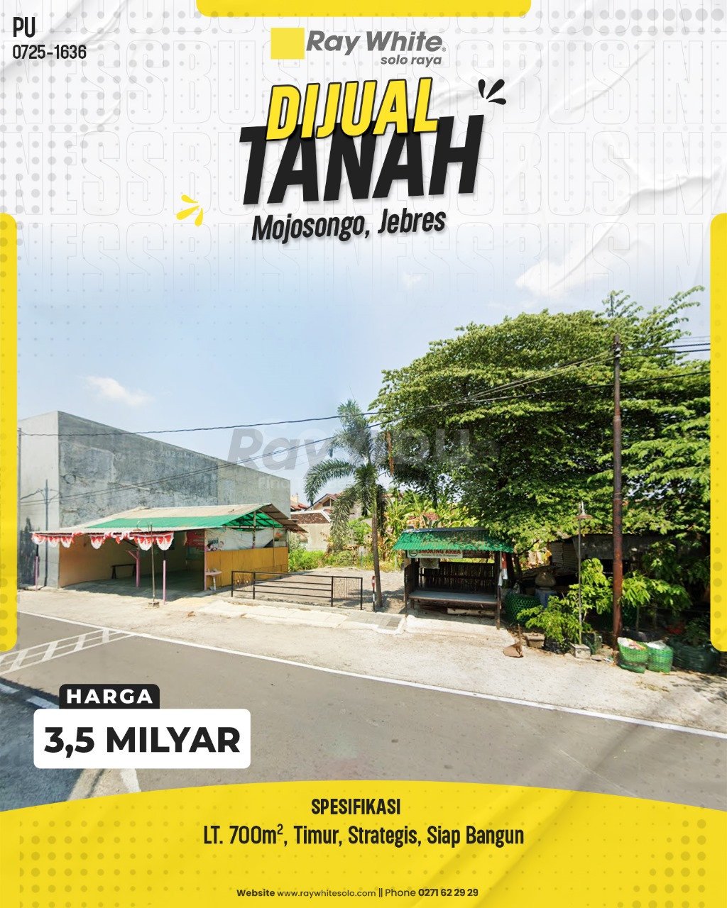 1636. Purwanti-Tanah Jual Mojosongo Jebres Surakarta. HRg 3,5 Milyar(pralisting)