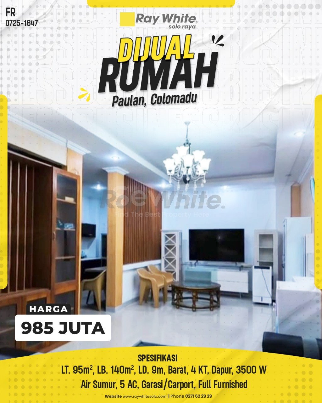 1647. Fredy-Rumah Jual Paulan Paulan Colomadu Karanganyar. SHM 1755. HRg 985 Juta