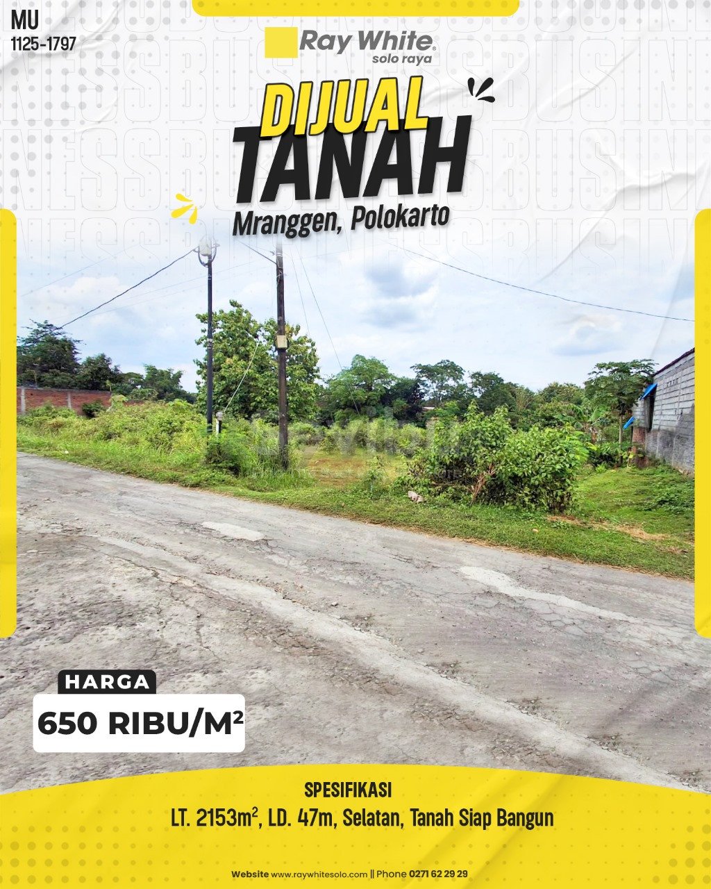 1797. Muhammad-Tanah Jual Mranggen Mranggen Polokarto Sukoharjo. SHM 5956. HRg 650 Ribu per m2