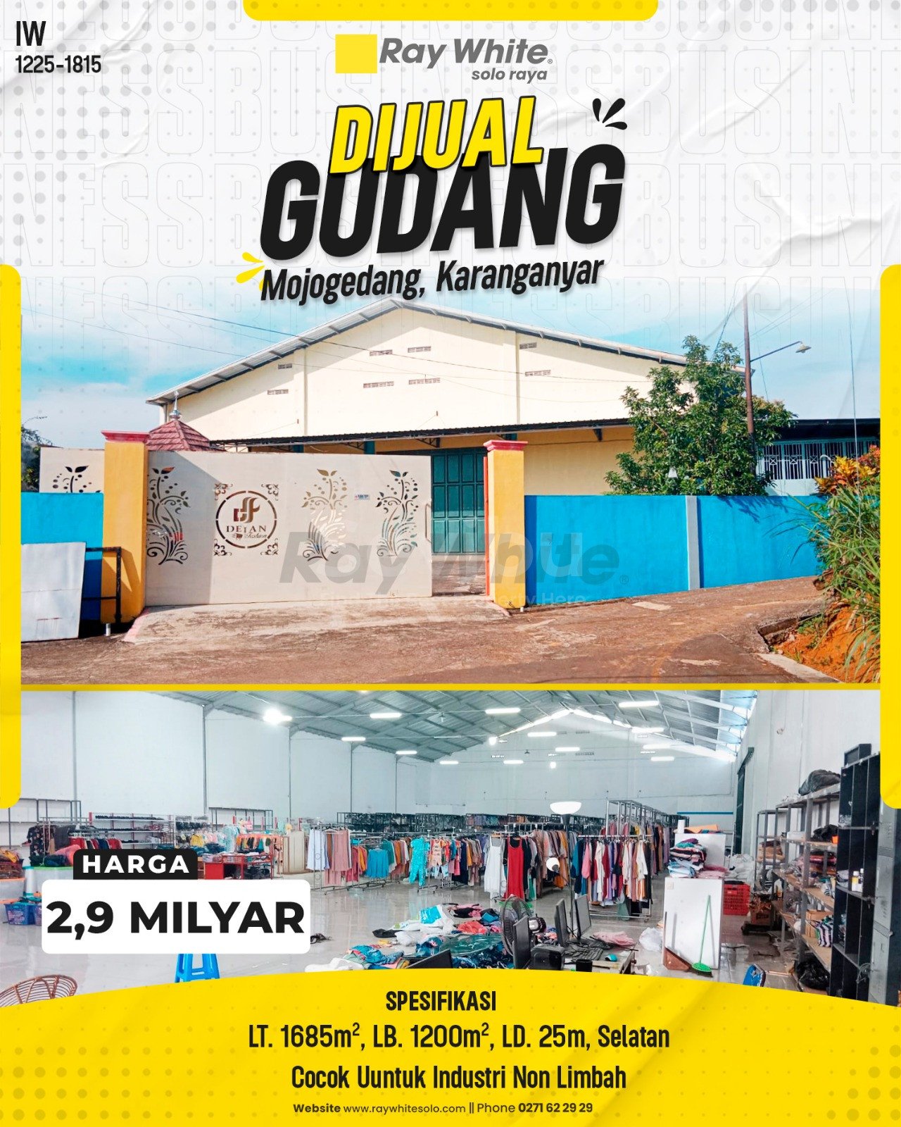 1815. Iwan-Gudang Jual Tepus Pojok Mojogedang Karanagnyar. SHM 03838. HRg 2,9 Milyar