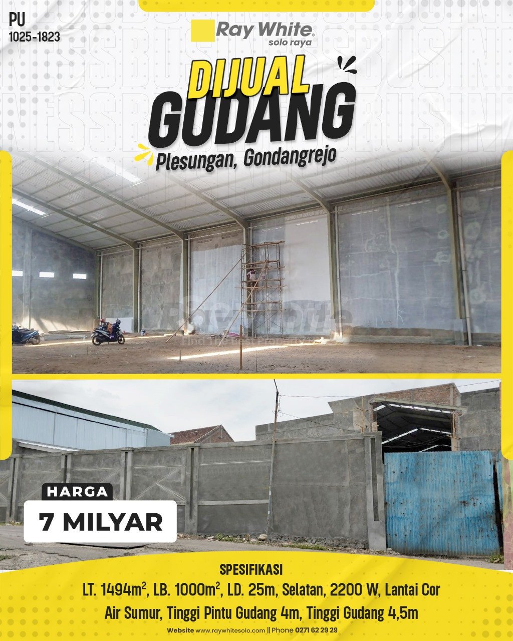 1823. Purwanti-Gudang Jual Plesungan Gondangrejo Karanganyar. HRg 7 Milyar(pralisting)