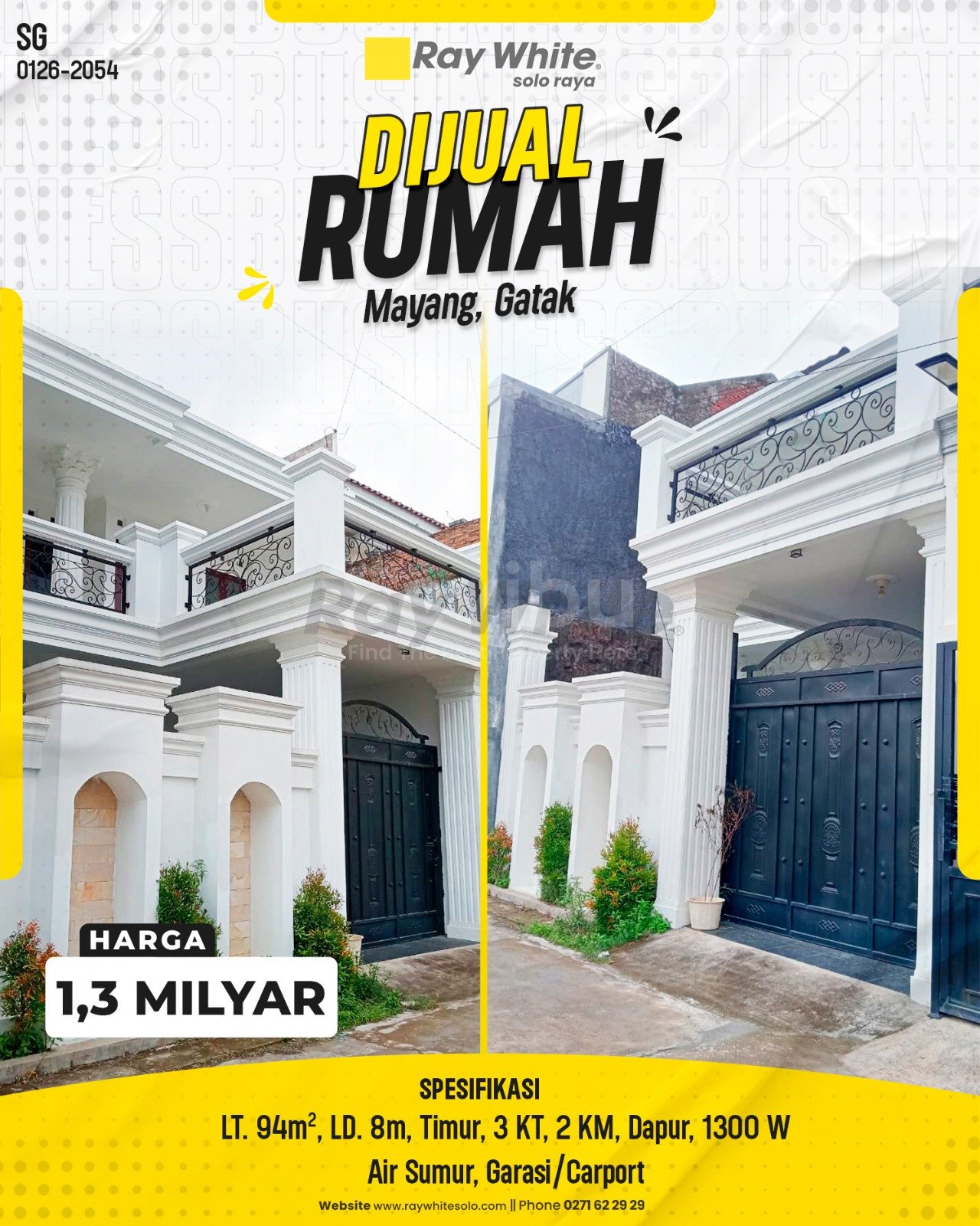 2054. Sugiman-Rumah Jual Mayang Gatak Sukoharjo. HRg 1,3 Milyar(pralisting)