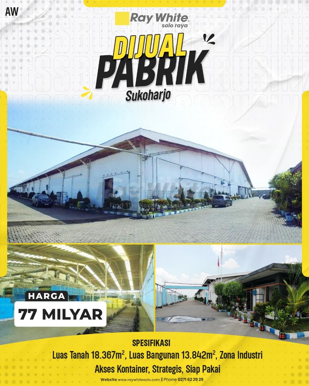 Awan-Pabrik jual sukoharjo. HRg 77M (non listing)