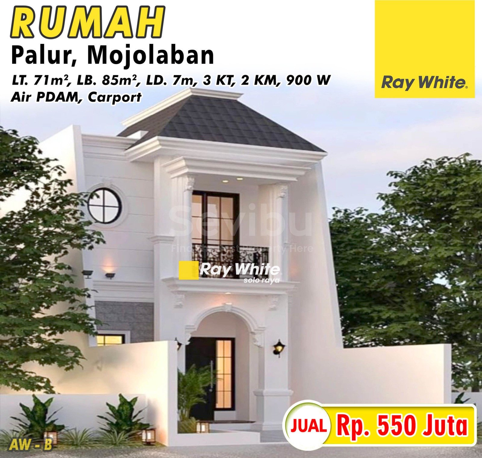 Awan-Rumah jual palur mojolaban sukoharjo. Hrg 550Jt. Grade B (pra listing)
